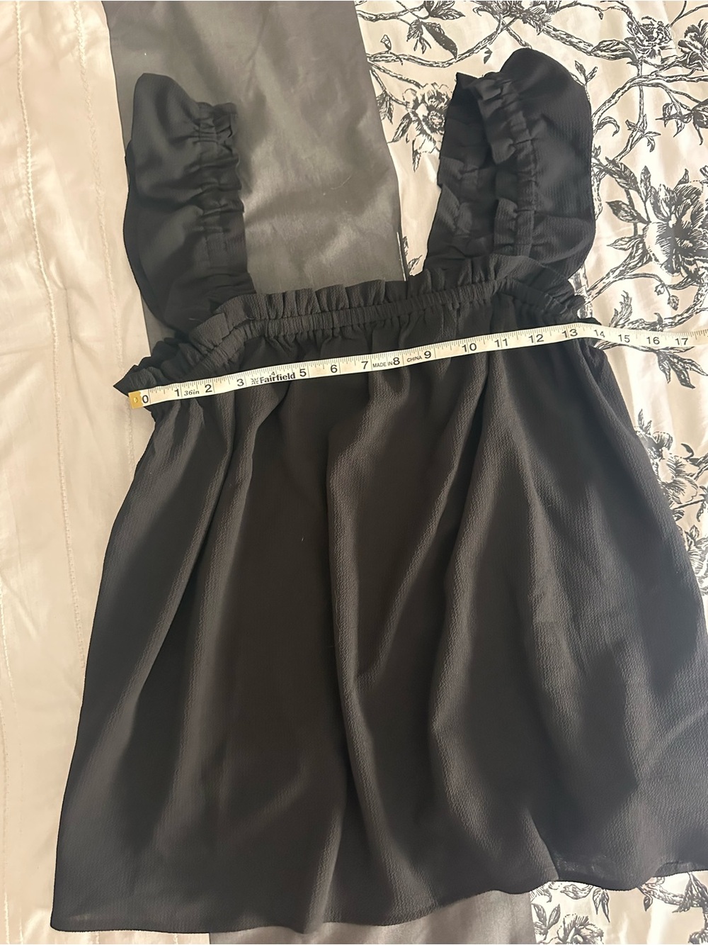 Lularoe  Black Ruffle Strap baby doll top